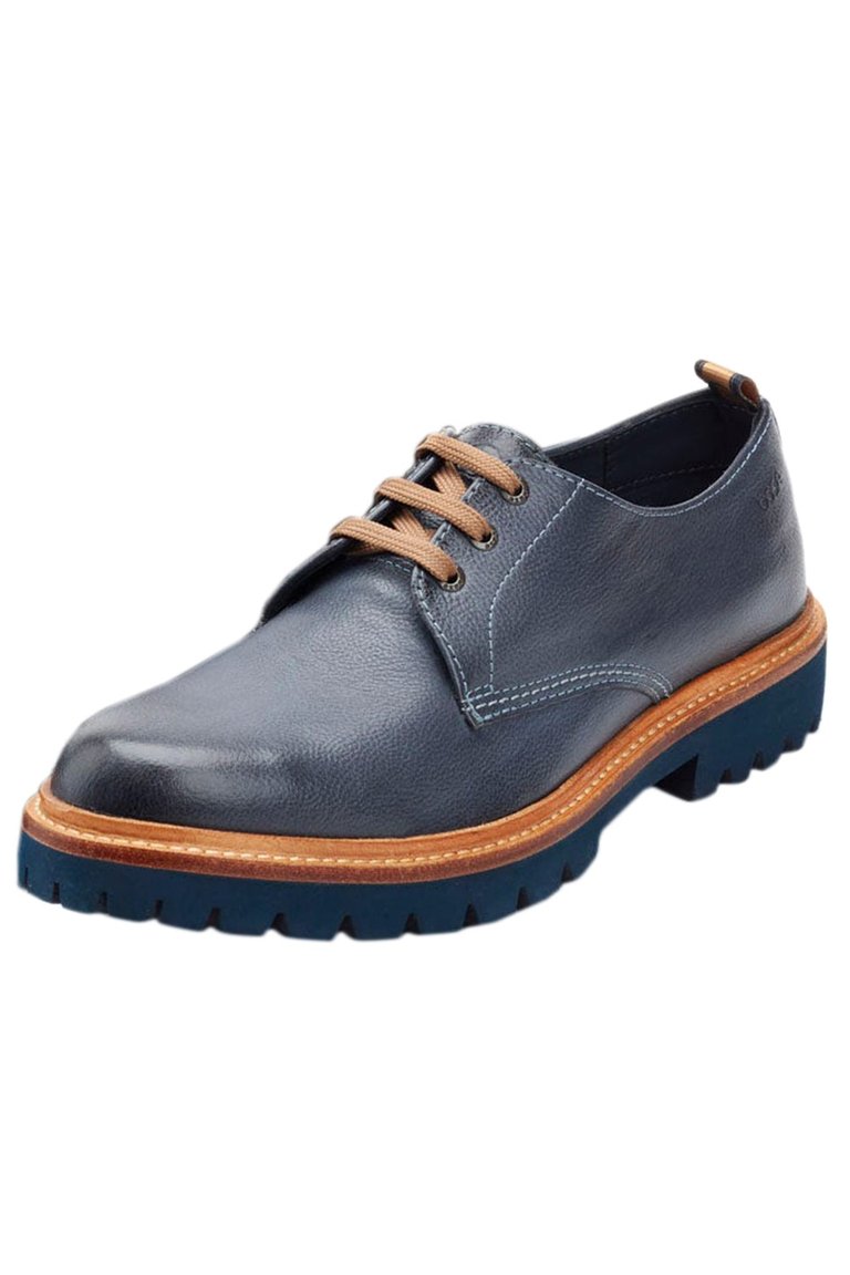 Mens Randolf Leather Derby Shoes - Navy - Navy