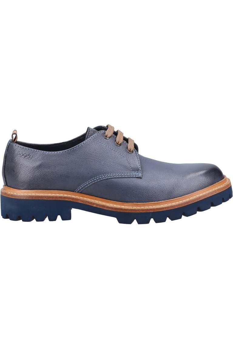 Mens Randolf Leather Derby Shoes - Navy