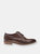Mens Script Washed Lace Up Leather Shoe - Brown