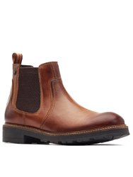 Mens Stellar Leather Chelsea Boots - Burnt Tan