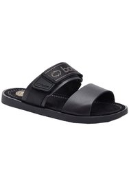 Mens Tangier Strappy Leather Sandals (Black) - Black