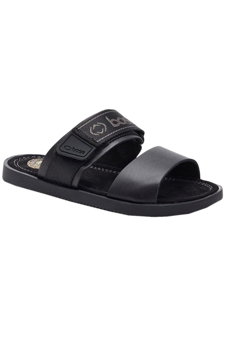 Mens Tangier Strappy Leather Sandals (Black) - Black