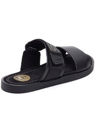 Mens Tangier Strappy Leather Sandals (Black)