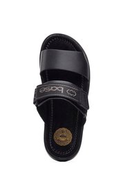 Mens Tangier Strappy Leather Sandals (Black)