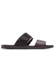 Mens Tangier Strappy Leather Sandals - Brown - Brown