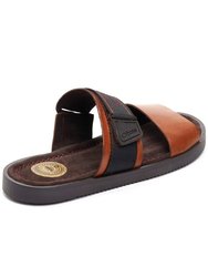 Mens Tangier Strappy Leather Sandals - Tan