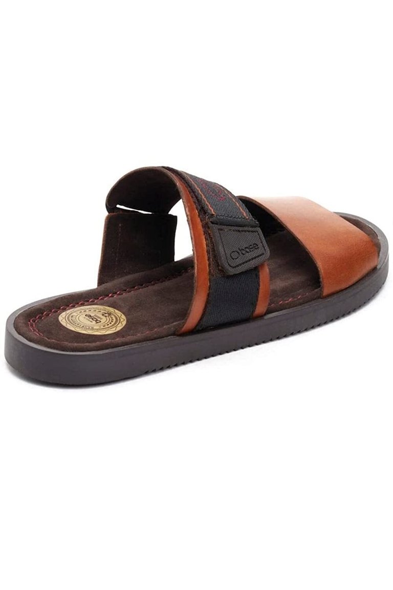 Mens Tangier Strappy Leather Sandals - Tan
