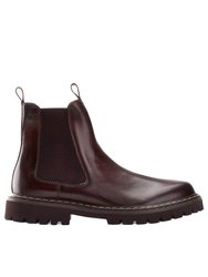 Mens Utah Leather Chelsea Boots - Dark Brown - Dark Brown