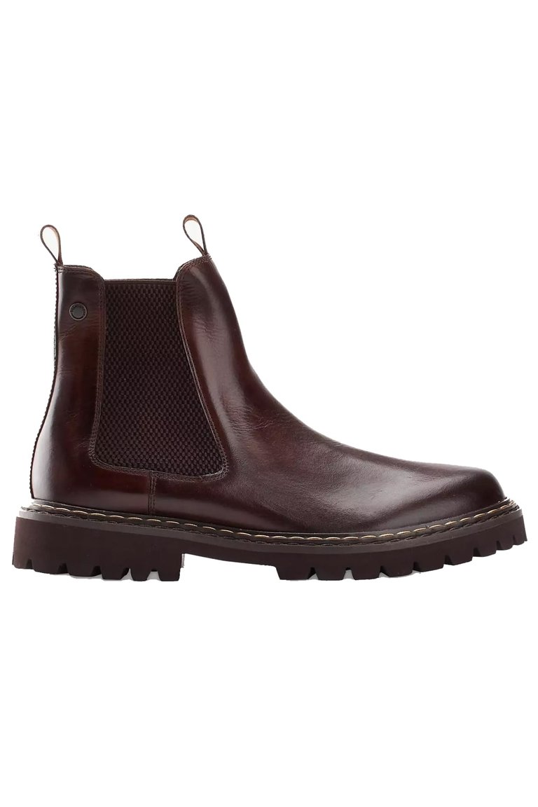 Mens Utah Leather Chelsea Boots - Dark Brown - Dark Brown