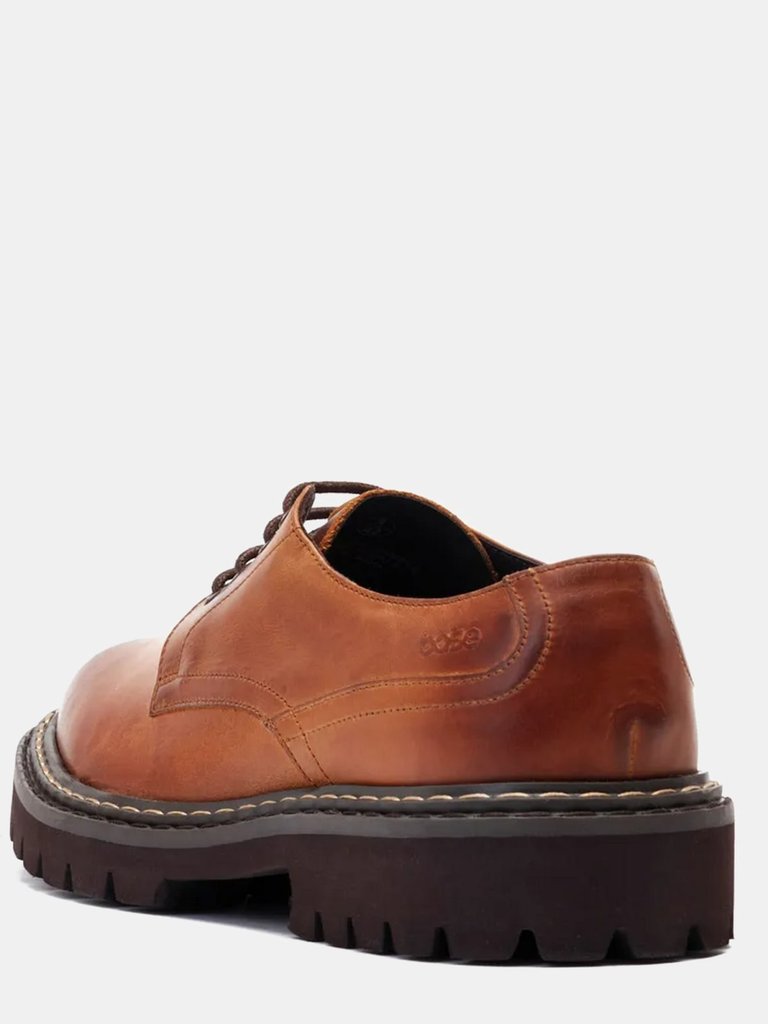 Mens Wick Leather Derby Shoes (Burnt Tan)