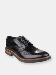 Mens Woburn Hi Shine Leather Oxford Shoe - Black