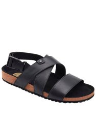 Womens/Ladies Holkham Strappy Leather Sandals - Black