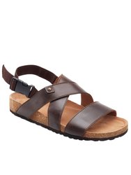 Womens/Ladies Holkham Strappy Leather Sandals - Brown