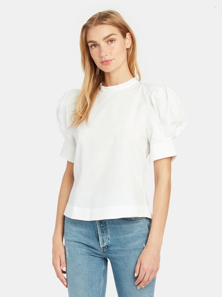 Cotton Balloon Sleeve Top