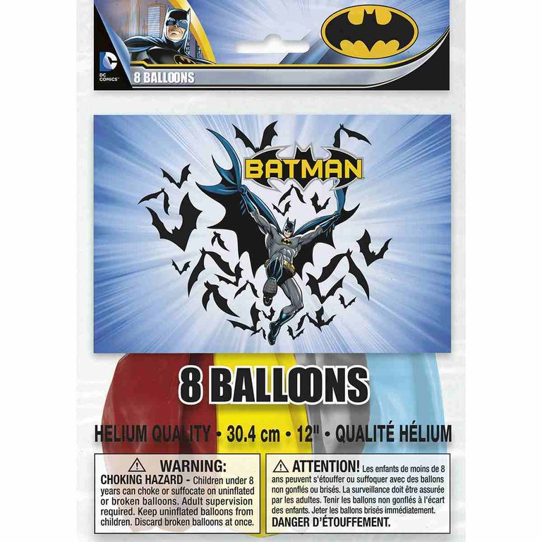 Batman Party Balloons 8 Per pack]