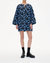 Abi Dress In Blue Flower Jacquard - Blue Flower Jacquard