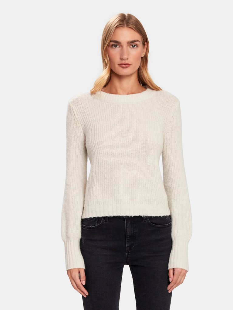 Cortney Wool Knit Balloon Sleeve Sweater