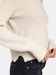 Cortney Wool Knit Balloon Sleeve Sweater