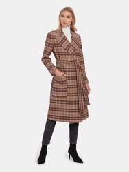 Deidra Oversized Check Trench Coat 