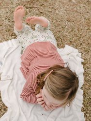 Belle Sweater in Peachy Pink Stripe