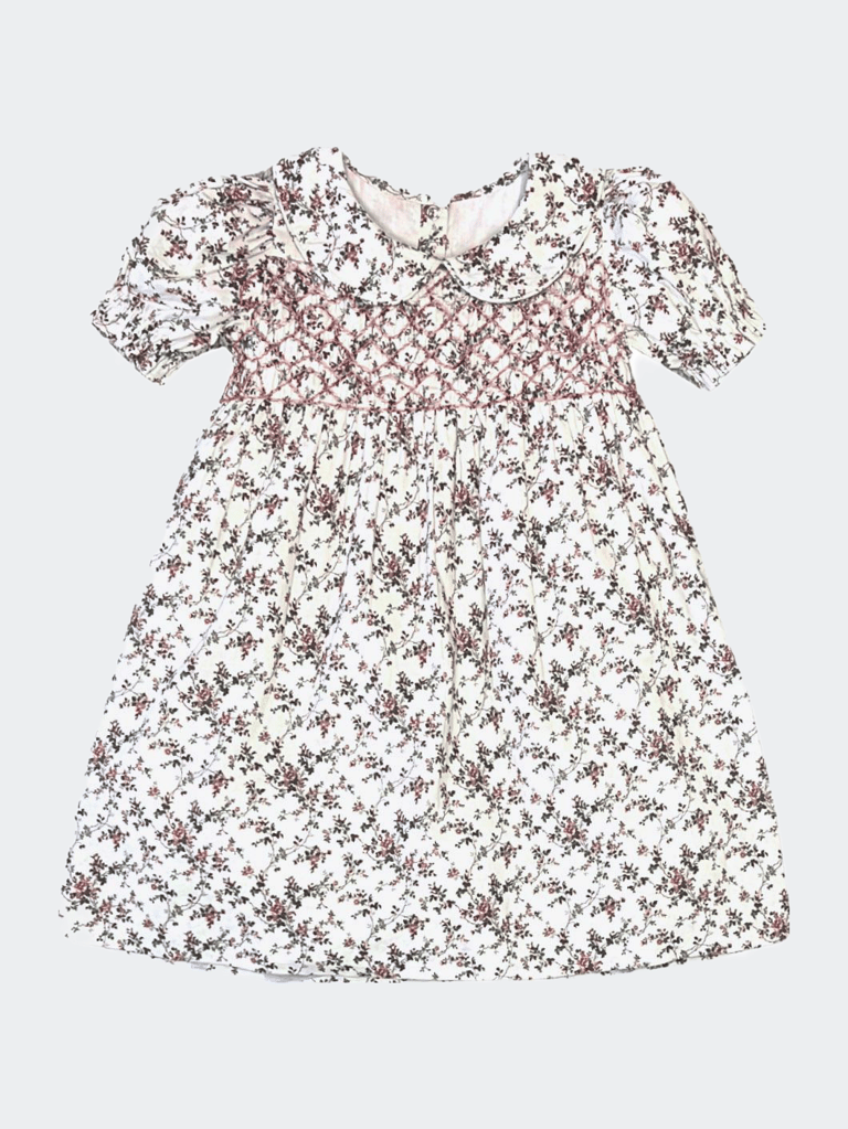 Emmy Dress In Overgrown Floral - White