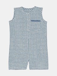 Johnny Romper in Dockside Check - Grey