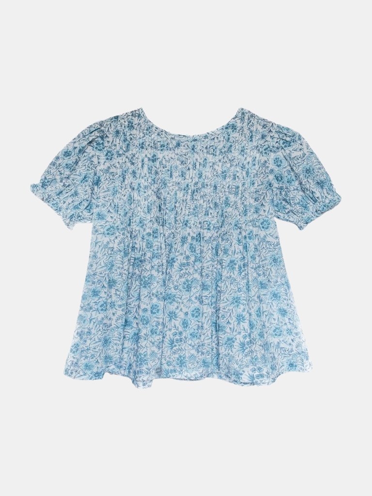 Lottie Top - Floral Blues