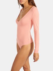 Deep End V-Neck Soft Sueded Jersey Bodysuit