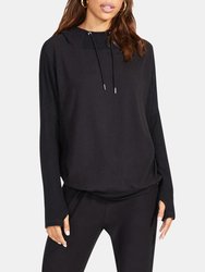 Hang Back Ribbed Hoodie Top