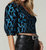 Leopard Metallic Top In Blue