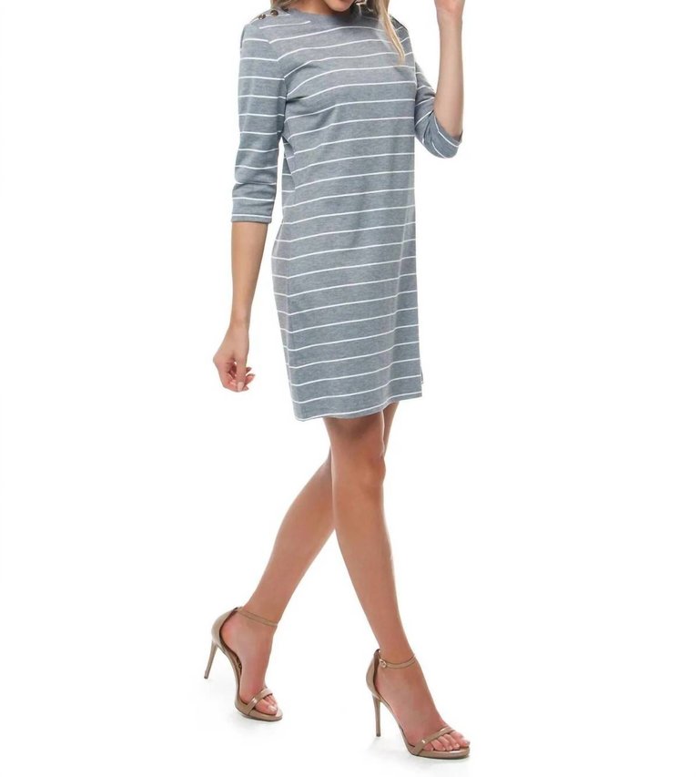 My Stripe Of Gal Striped Shift Dress In Heather Grey