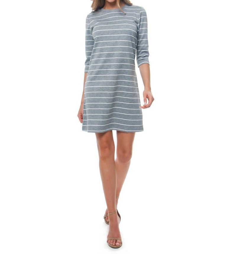 My Stripe Of Gal Striped Shift Dress In Heather Grey - Heather Grey