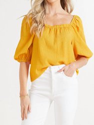 Peregrine Square Neck Top - Mustard