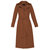 Women'S Raw Edged Wool Belted Long Trench Coat - Pecan