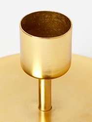 Short Gold Taper Candle Holder