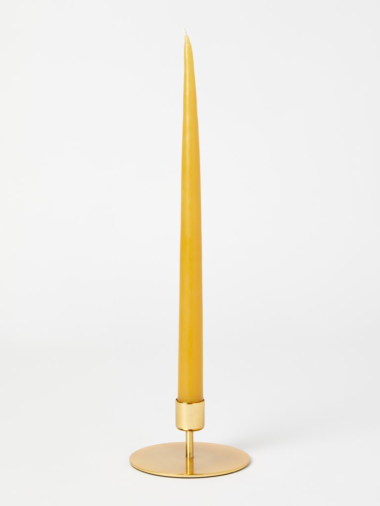 Short Gold Taper Candle Holder