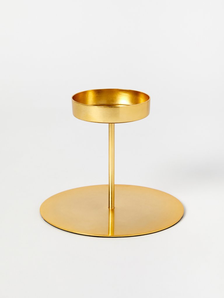 Tall Gold Pillar Candle Holder