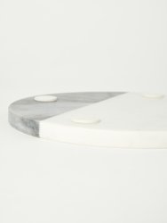 White & Gray Marble Round Board