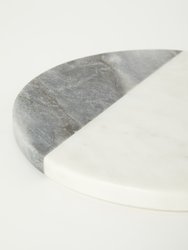 White & Gray Marble Round Board