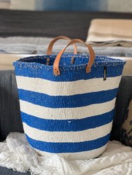 Mifuko - Large Blue and White Stripe Tote Bag