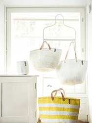 Mifuko - Large Tote Basket with Yellow and White Stripes