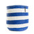 Mifuko - Medium Basket with White and Blue Stripes - White / Blue
