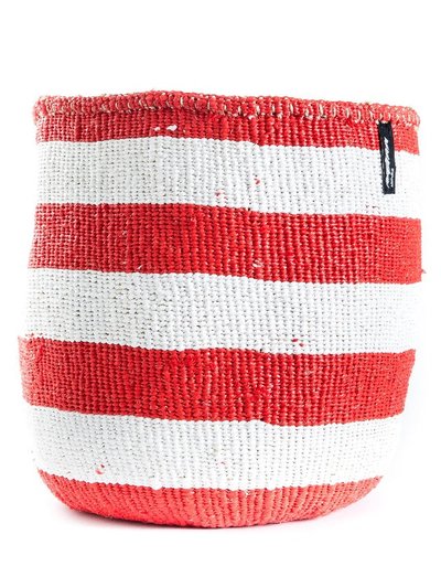 BEACH HAUS Mifuko - Medium Basket with White and Red Stripes product