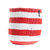 Mifuko - Medium Basket with White and Red Stripes - White/ Red