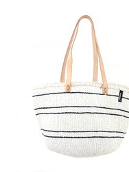 Mifuko - Medium Shopper basket Black and White Stripes - Black / White