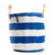 Mifuko - Medium Tote Bag with White and Blue Stripes - White / Blue
