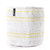 Mifuko - Medium White Basket with Yellow Stripes - White/ Yellow