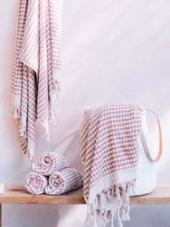 Pom Pom Turkish Bath / Pool Towel - Dusty Rose - Dusty Rose