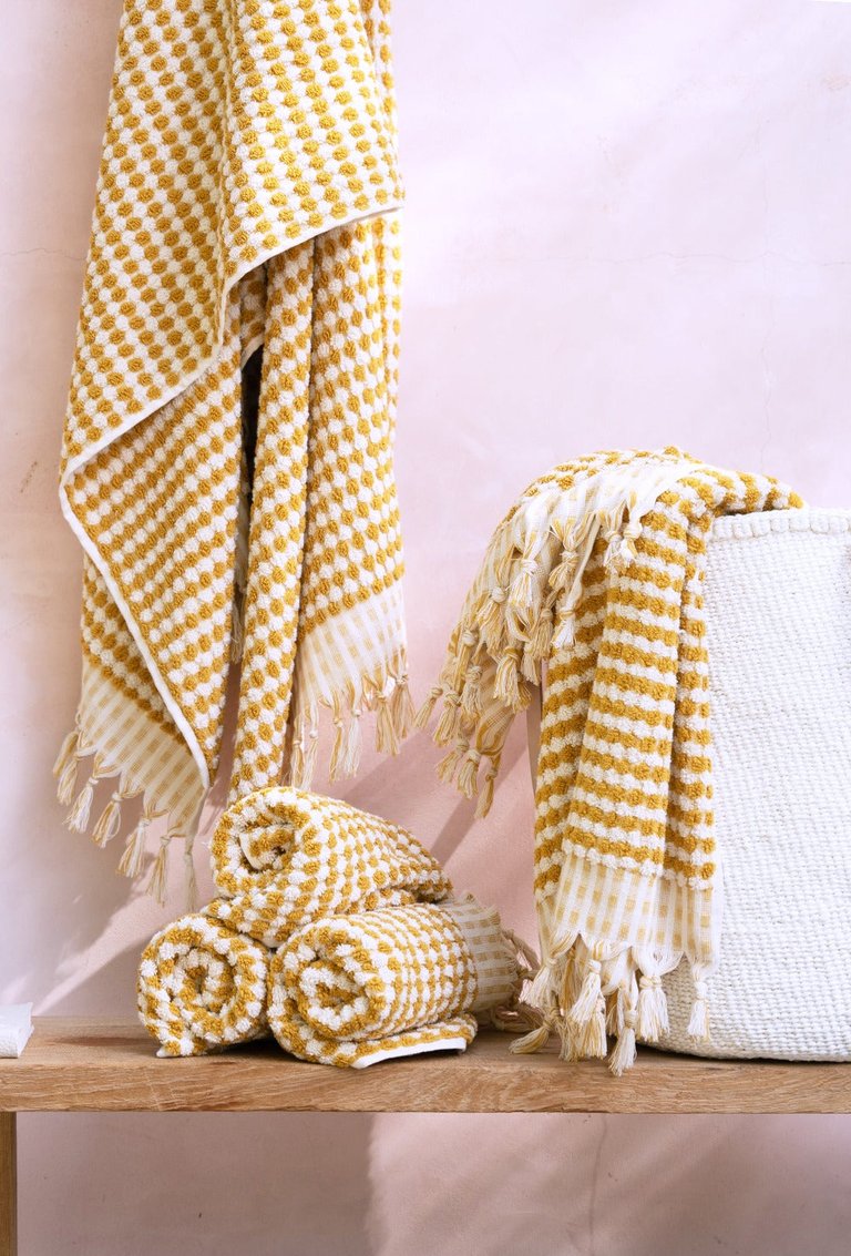 Pom Pom Turkish Bath / Pool  Towel - Gold - Gold