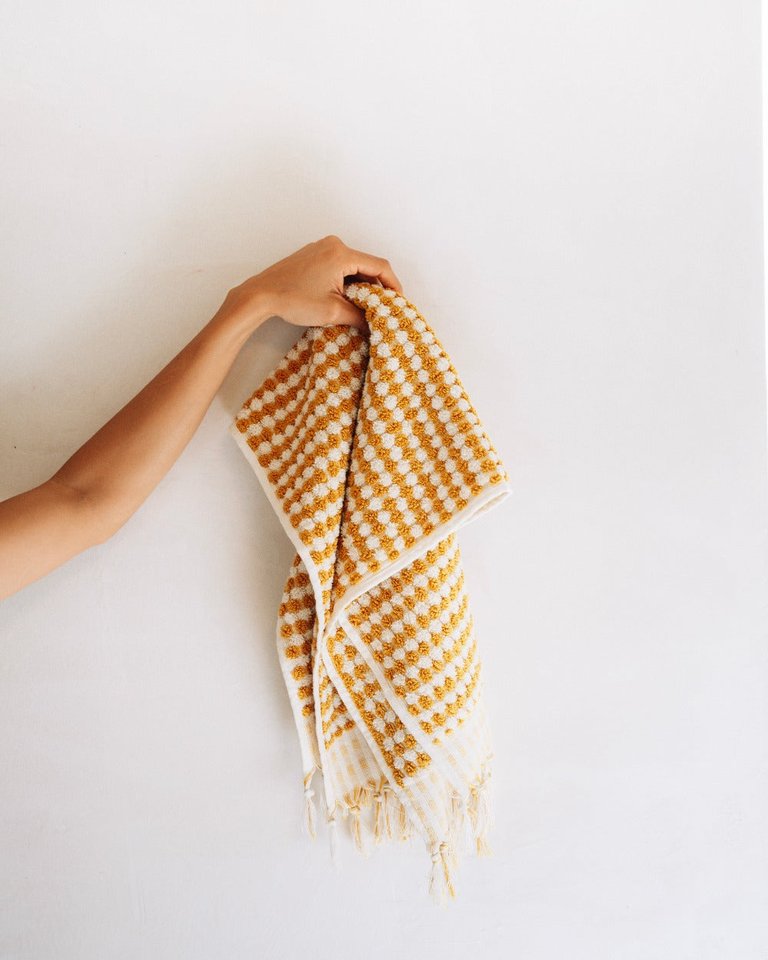 Pom Pom Turkish Hand Towel - Gold - Gold